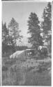 Campsite beside wagons, Wyoming Trip