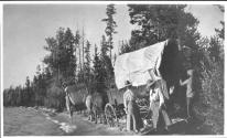 Eleanor Eastwood and Josephine Dickman beside wagon, Wyoming Trip