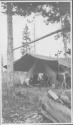 Josephine Dickman and Eleanor Eastwood under tent, Wyoming Trip
