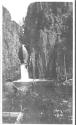 Fishing near waterfall, Wyoming Trip