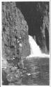 Fisherman near waterfall, Wyoming Trip