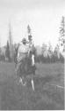 Eleanor Eastwood on horseback, Wyoming Trip