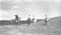 Camping companions on horseback, Wyoming Trip