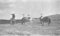 Camping companions on horseback, Wyoming Trip