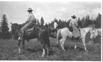 Camping companions on horseback, Wyoming Trip