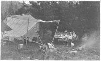 Eastwoods with Josephine Dickman at campsite, Wyoming Trip