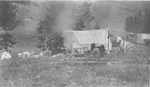 Camp scene, Wyoming Trip
