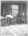 George Eastman and guests on porch, Oak Lodge Trip