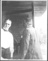 George Eastman and unidentified man on porch, Oak Lodge Trip