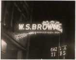[Illuminated sign, W.S. Brown]
