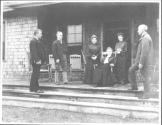 George Eastman and guests on porch, Oak Lodge Trip
