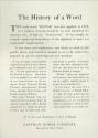 Kodak advertisement containing a history of the word 'Kodak'