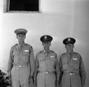 [Beaumont Newhall and two men in military uniform]