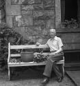 [Charles Sheeler with a basket and vegetables]