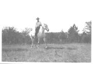 George Eastman on horse, Oak Lodge Trip
