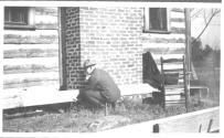 George Eastman working on addition, Oak Lodge Trip