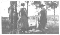 George Eastman and guests inspecting bee boxes, Oak Lodge Trip