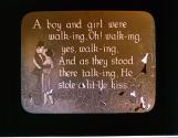 A boy and girl were walk-ing, Oh! walk-ing, yes, walk-ing, ....