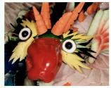 [Fanciful animal shaped vegetable arrangement]