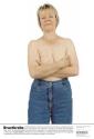 [Breast Cancer Placard, image of woman wearing blue jeans, both arms folded across chest]