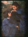 [Edeltrude Kühn and Hans Kühn in blue smocks]