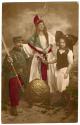 [Man, woman, and child representing French victory]