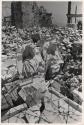 Monte Cassino, holy statues lie amid rubble and barbed wire
