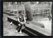 On the pier.
