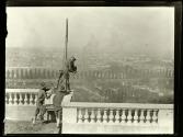 [Hine shooting Red Cross activities in Paris, assisted by American soldiers]