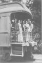 George Eastman and traveling companions on train, California Trip