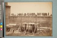 Execution of the Lincoln Assassination Conspirators. The Scaffold.