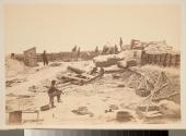 Confederate Battery, Yorktown.  Exploded gun.