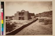 Old Mission Church, Zuni Pueblo, N. M., View from the Plaza