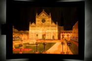 Square and church St. Croce and Dante's monument-Place et église S. Croce avec le monument de Dante. Florence.
