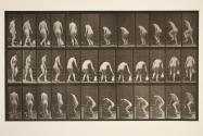 Turning to ascend stairs; stooping, lifting a pitcher