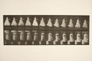 Descending stairs with basin in hands