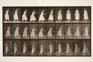Courtesying, kissing hand and turning around