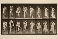 Toilet; putting on dress and turning around