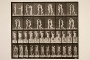 Two models, 8 drinking from water-jar on the shoulder of 1