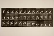 Double amputation of thighs; boy; A, moving forward; B, getting on chair; C, down from chair