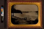 [Man and woman at "Point View," Niagara Falls]