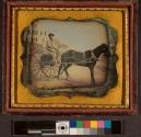 [Man on horse-drawn cart]