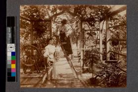 [Two women in greenhouse]