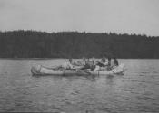 Fishing companions in canoes, Lake Nipigon Trip