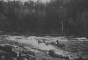 Fred Church running Alexander Rapids, Lake Nipigon Trip