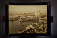 Panorama from the bell tower. Royal garden, custom house, church S.ta Maria della Salute, the Redeemer's fete on the 3. Sunday of July. Venice.