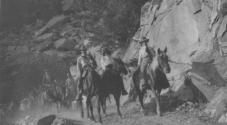 Riders on trail, High Sierras Trip