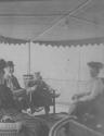 Mary Mulligan and Adelaide Hubbell on ship deck, Western Trip