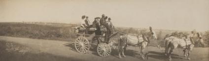 Travel companions in wagon, Western Trip