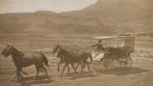 Wagons en route to Yellowstone National Park, Western Trip